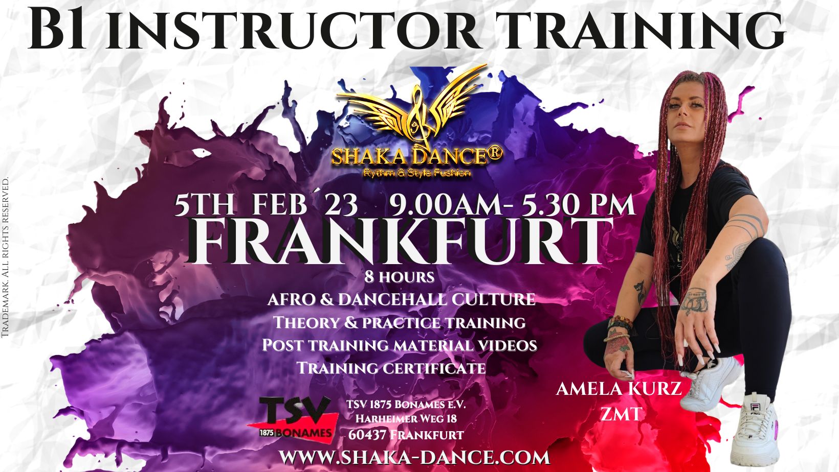 SHAKA DANCE® B1 INSTRUCTOR TRAINING – FRANKFURT