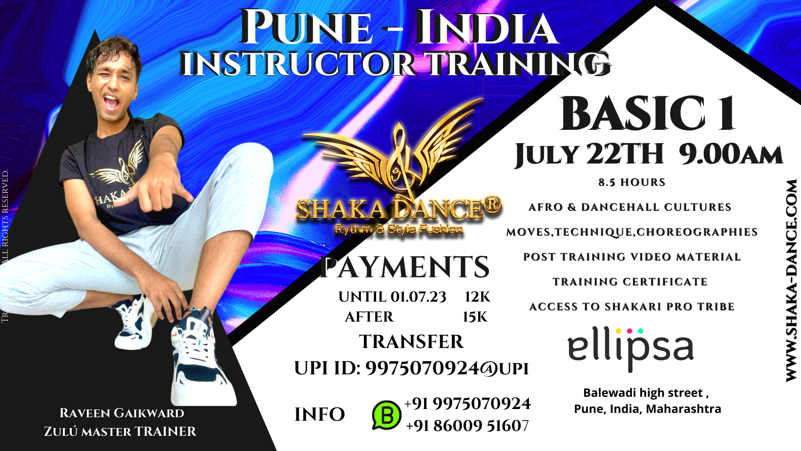 SHAKA DANCE®  B1 INSTRUCTOR TRAINING PUNE-INDIA