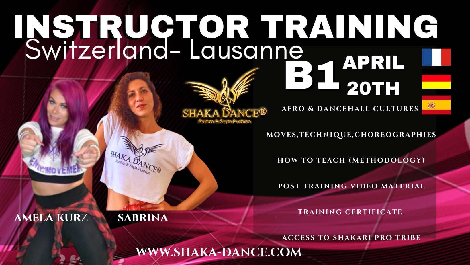 SHAKA DANCE® B1 Instructor Training Switzerland-Lausanne